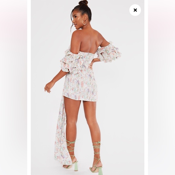 BNWT Pretty Little Thing Multi-Colour Off the Shoulder Dress - Size 2 - Picture 6 of 8